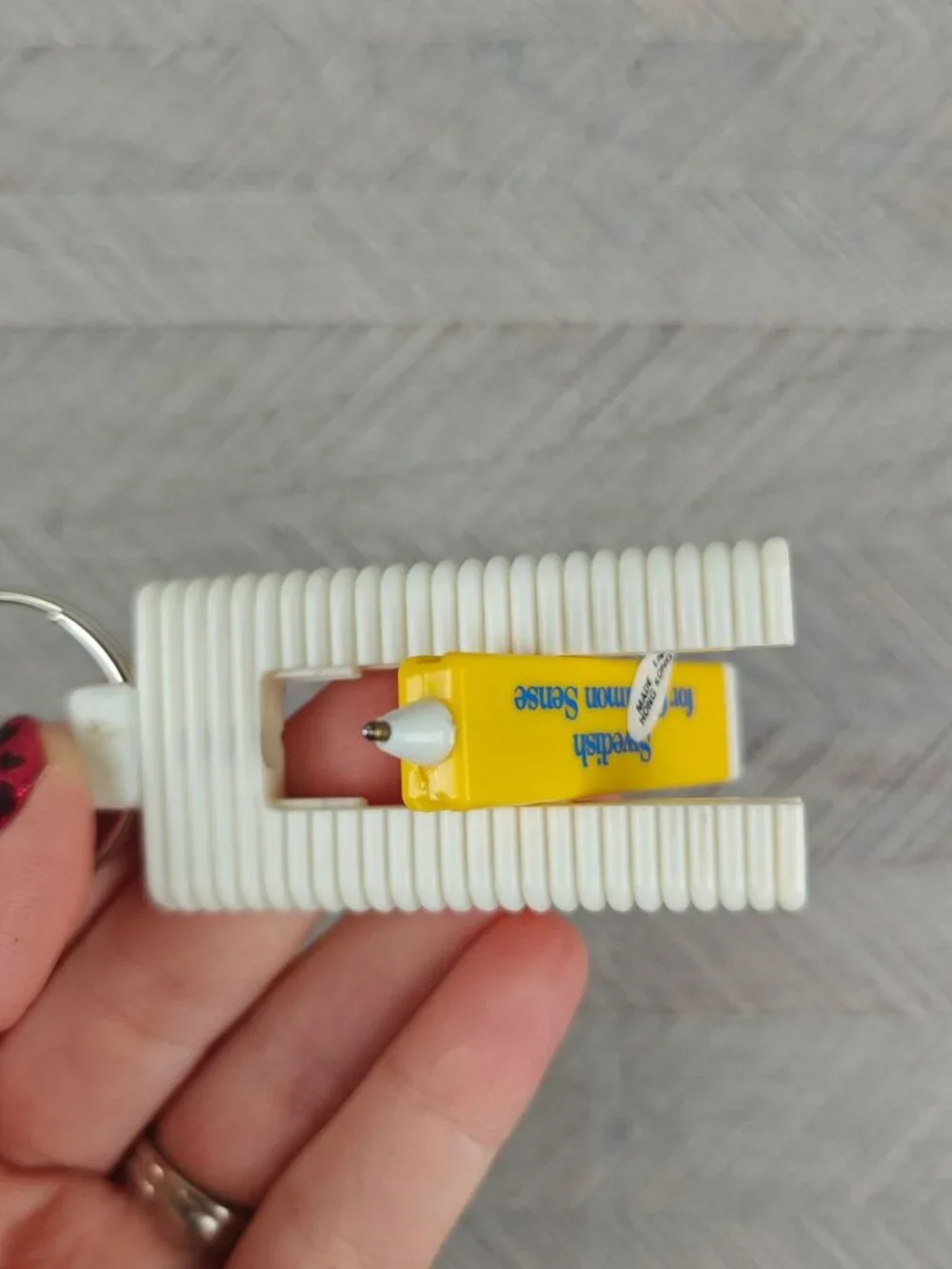 Vintage Ikea Keychain Retractable Pen Swedish For Common Sense